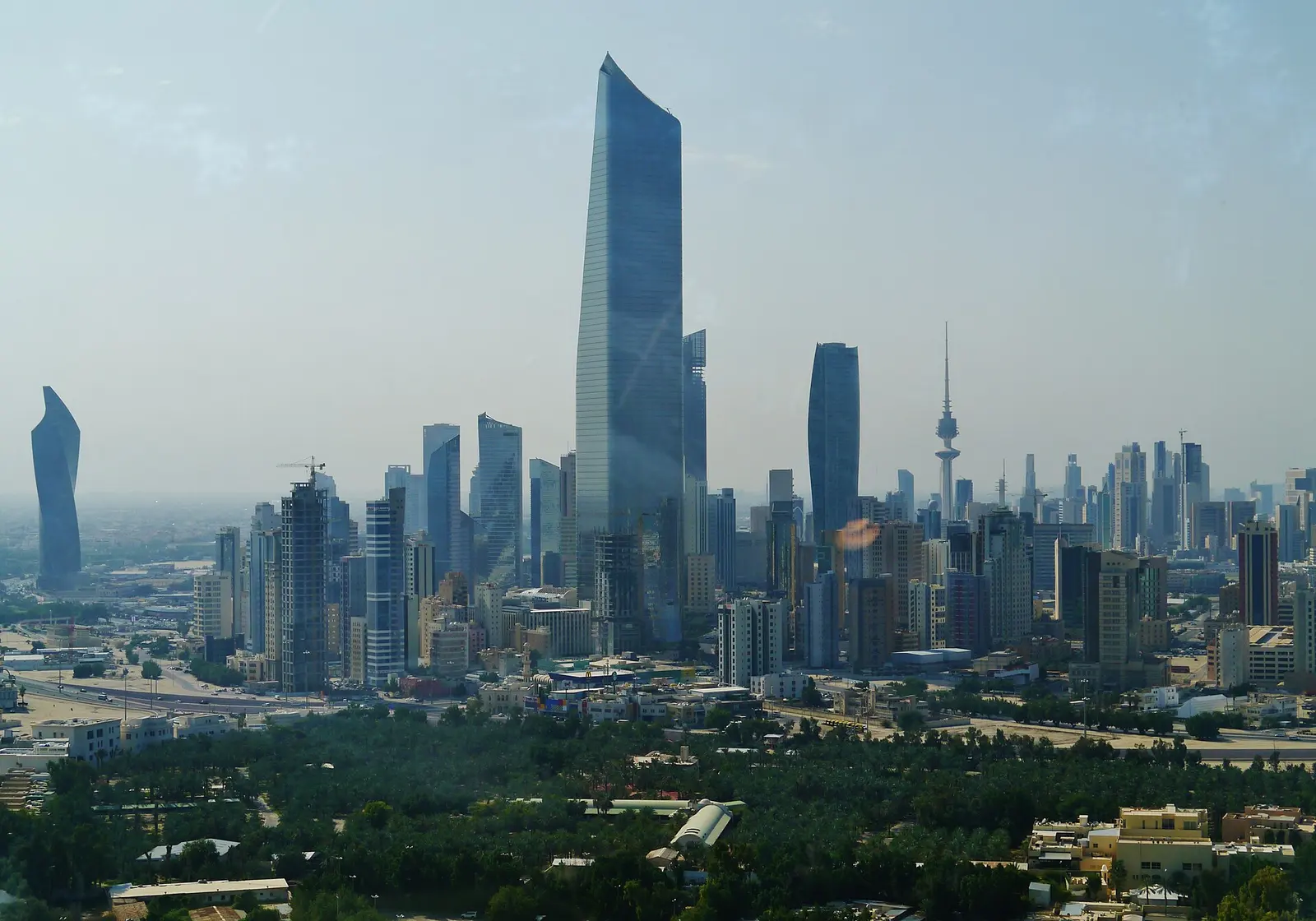 Kuwait City skyline with Al Hamra Tower