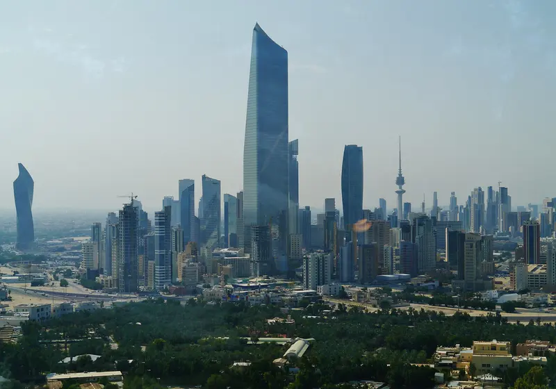 Kuwait City skyline with Al Hamra Tower
